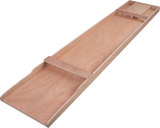 Shuffleboard-Wettkampfmodell aus Holz, 200 cm – inklusive 30 Shuffleboard-Steine – Shuffleboard aus Multiplex-Holz für zu Hause und die Freizeit – Gesellschaftsspiel – Longfield
