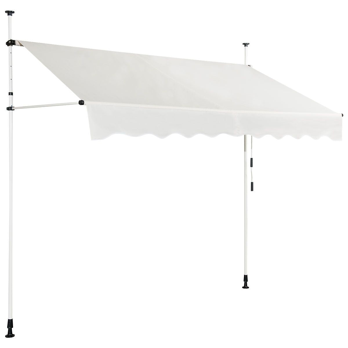 Coast Ausziehbares Vordach Sonnenvordach mit manueller Kurbel-Höhenverstellung 250 x 120 cm beige