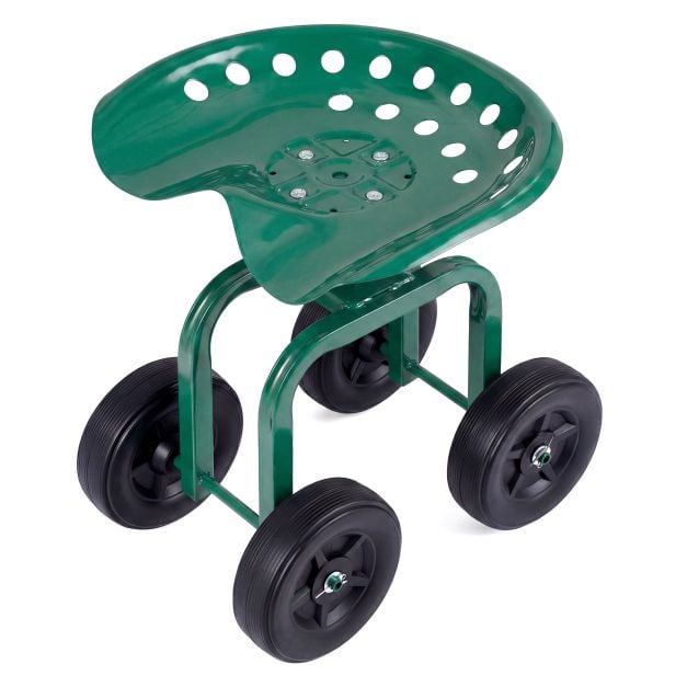 Coast Gartenstuhl auf Rollen – um 360° drehbar – 40–50 cm – Grün