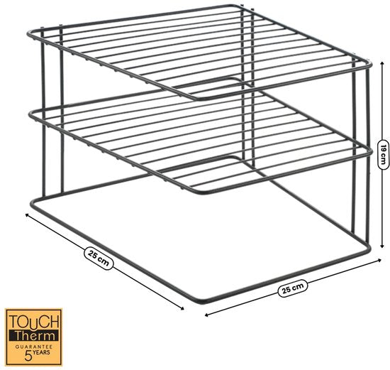 Metaltex – Tellerhalter – Schwarz – Ordnungssystem für den Küchenschrank – 25 × 25 × 19 cm