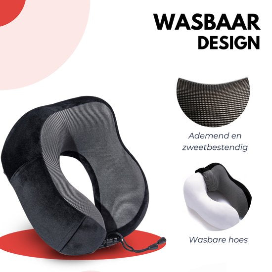 VAIVE Comfort Neck Pillow Airplane & Car - Optimale Unterstützung - Memory Foam - Reisekissen - Plus Sleep Mask & Earplugs
