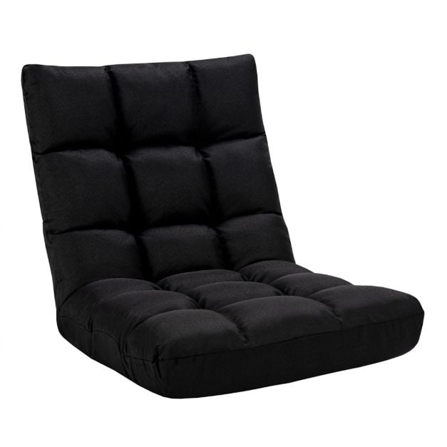 Coast Verstellbarer Bodensessel – 14 Rückenlehnenpositionen – 106,5 x 55,5 x 10 cm – Schwarz