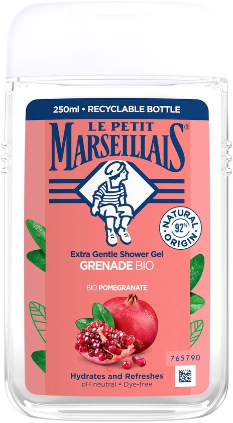 Le Petit Marseillais Duschgel Extra Mild Granatapfel BIO, hautfreundlich (pH-neutral) und dermatologisch getestet, 250 ml