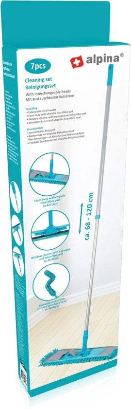 Alpina Reinigungsset mit Teleskopstiel - 7-teilig