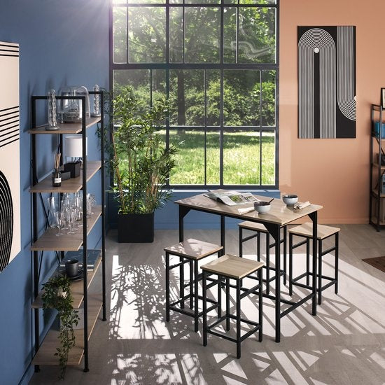 tectake - Bistrotisch-Set / Stehtisch-Set Edinburgh industrial dark - 404306