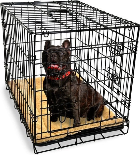 Gopets Hundebank faltbar M - Sitzbank - Für Hunde - Inkl. Hundekissen - 2 Türen - 76 x 48 x 53 cm