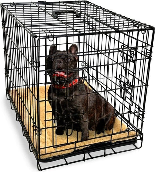 Gopets Hundebank faltbar M - Sitzbank - Für Hunde - Inkl. Hundekissen - 2 Türen - 76 x 48 x 53 cm