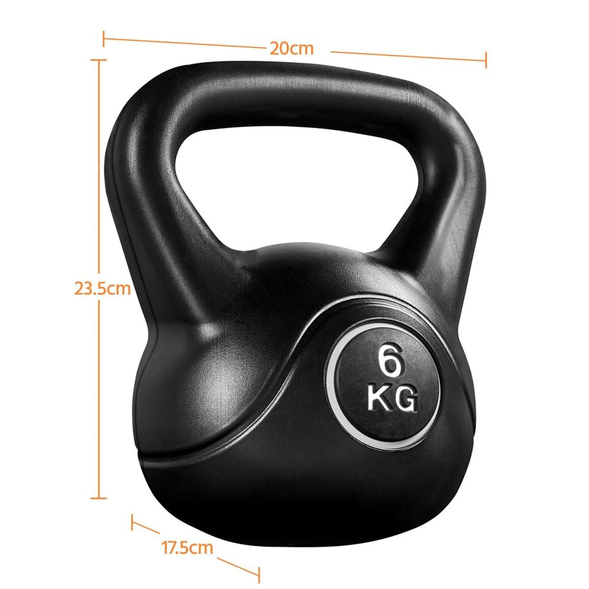 Yaheetech Kettlebell 6 kg – Schwarz – 22,5 × 19,5 × 26 cm