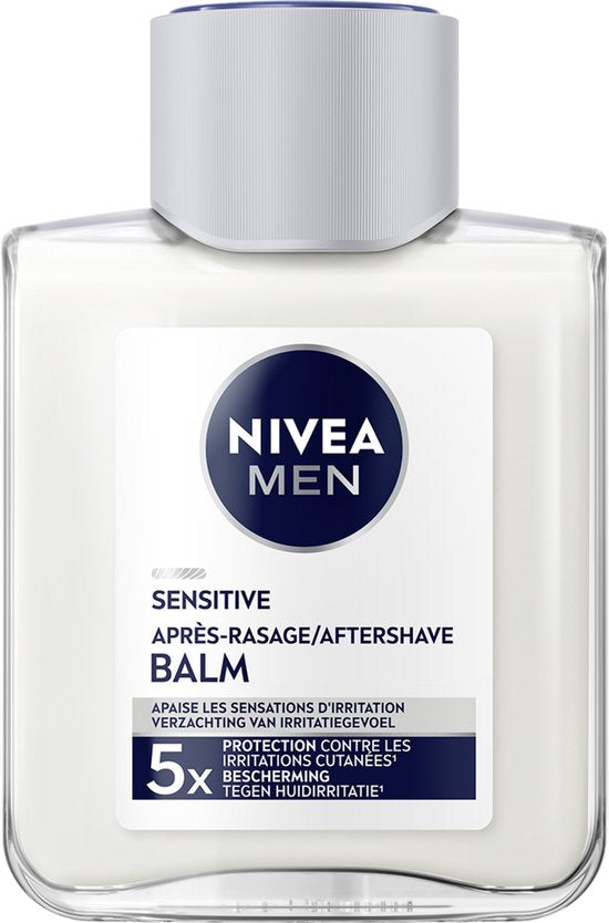 NIVEA MEN Sensitive Aftershave-Balsam – für empfindliche Haut – zieht schnell ein – alkoholfrei – 100 ml