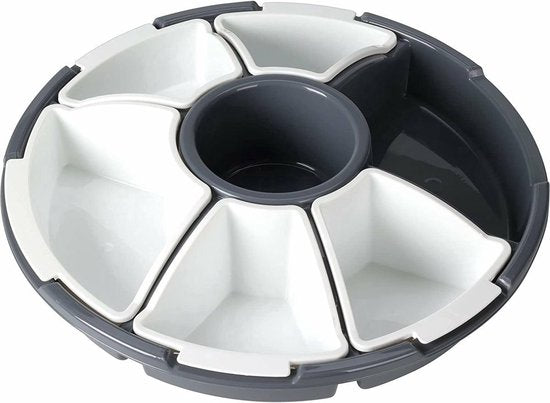 Excellent Houseware Servierschale - grau - Fach und Deckel - Kunststoff - 33 x 9 cm