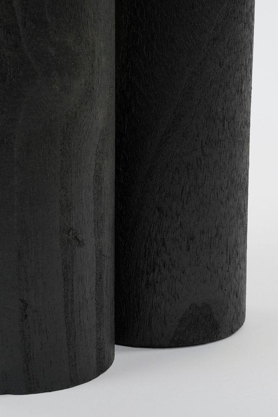 Mica Decorations Latty Beistelltisch - H50 x Ø30 cm - Paulownia Holz - Schwarz