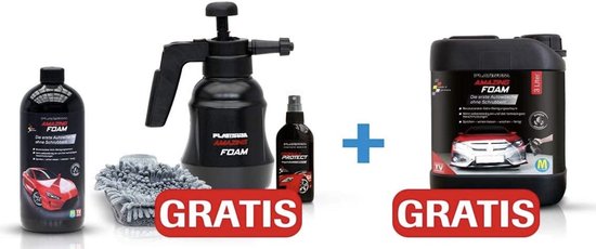 1000 ml Platinum Amazing Foam + gratis: 3000 ml Platinum-Nachfüllpackung + gratis: Platinum Fantastic Protect-Glasversiegelung