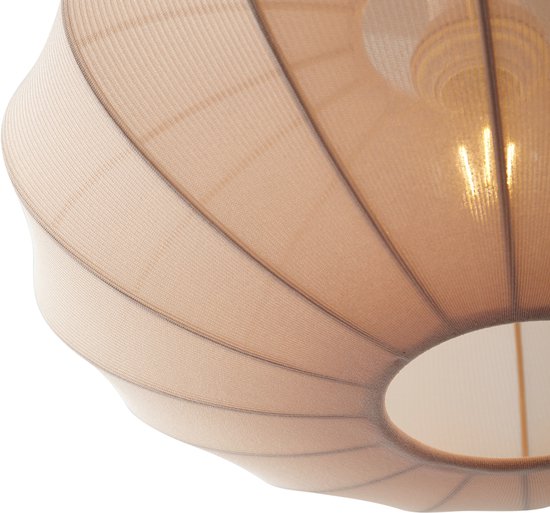 QAZQA bida – Japandi-Hängelampe – 1 Leuchtmittel – Ø 42 cm – Beige – Wohnzimmer | Schlafzimmer | Küche