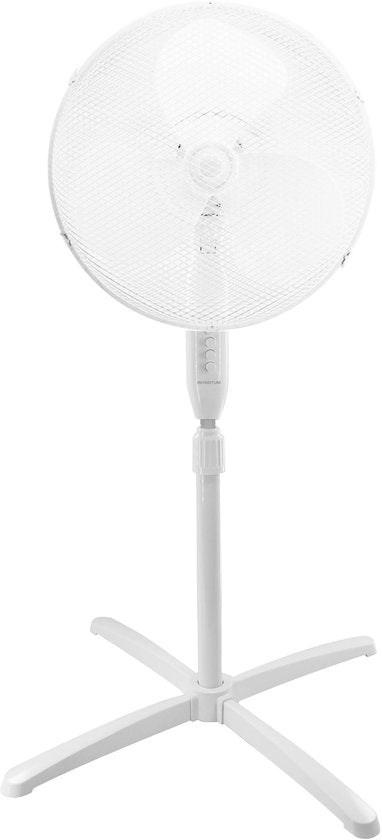 Inventum VST400W – Standventilator – 3 Geschwindigkeitsstufen – Ø 40 cm – 80° Schwenkbereich – höhenverstellbar – Weiß