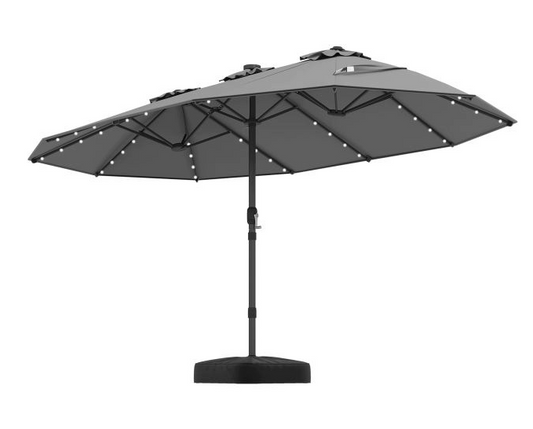 Coast LED-Sonnenschirm mit Ständer – 260 x 250 cm – Grau