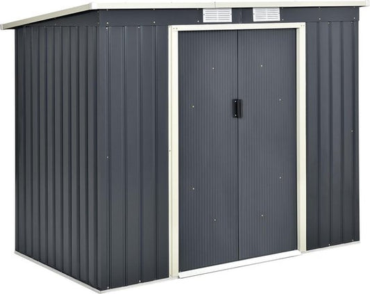 Juskys Metall-Gartenhaus M - 213 × 130 × 173cm - schwarz