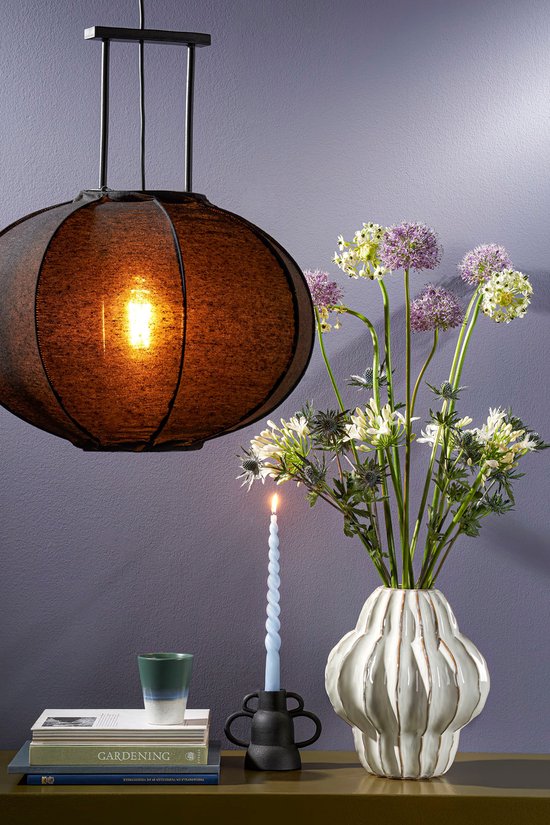 Mica Decorations Pego Pendelleuchte - H55 x Ø50 cm - Leinen - Schwarz