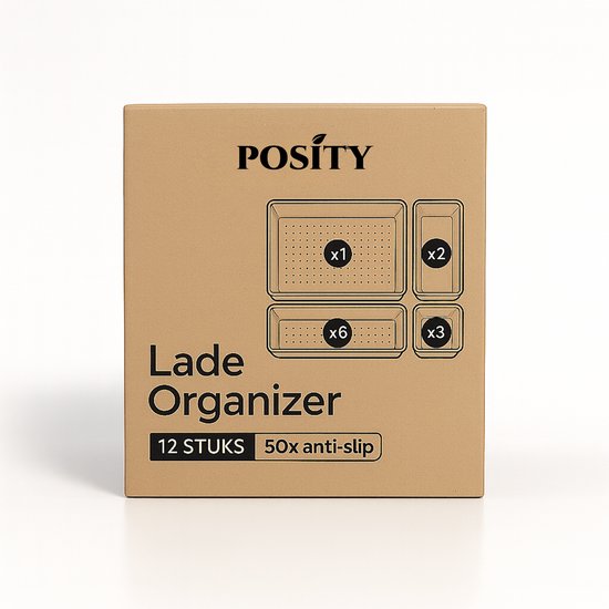Posity Drawer Organizer - 12 Stück - Organizer Trays - Schubladenfächer - Aufbewahrungsfächer - Make-up Organizer - Für Küche, Bad & Büro - Kunststoff - Transparent