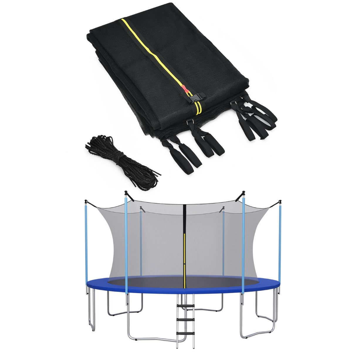 Coast Sicherheitsnetz für Trampolin Ø487 cm x 180 cm - Schwarz