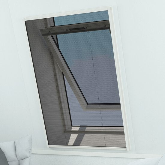 Livn Plissee-Insektenschutz Plus 80 x 155 cm, weiß – Geeignet für nach außen öffnende Fenster und Dachfenster – Montage am Fensterrahmen – Breite 25 cm, kürzbar, Höhe unbegrenzt