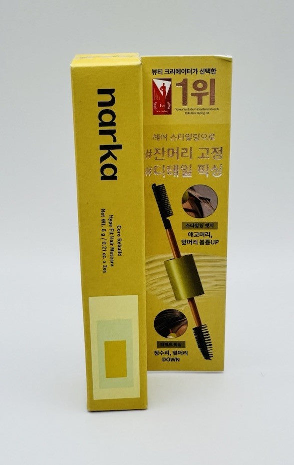 Narka Core Rebuild Hype Fit Hair Mascara – Haarstyling-Mascara mit Doppelbürste für mehr Volumen und perfekte Babyhaare – 6 g