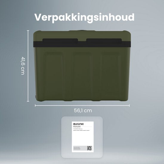 Auronic Coolbox Electric 12V und 230V - 40L - Auto - Camping Kühlschrank - Kühlung und Heizung - Frigobox - Grün