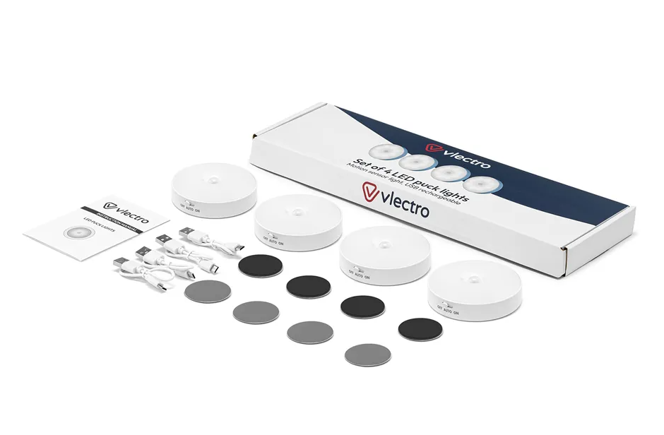 Vlectro 4er-Set LED-Spots mit Sensor - USB-C