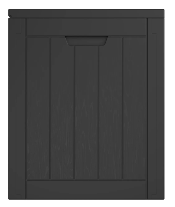 LifeGoods Aufbewahrungsbox XXS 118L - Gartenkissen-Aufbewahrungsbox - Wasserdicht - Wetterfest - Holzoptik - Mit Schlosshalterung - Grau