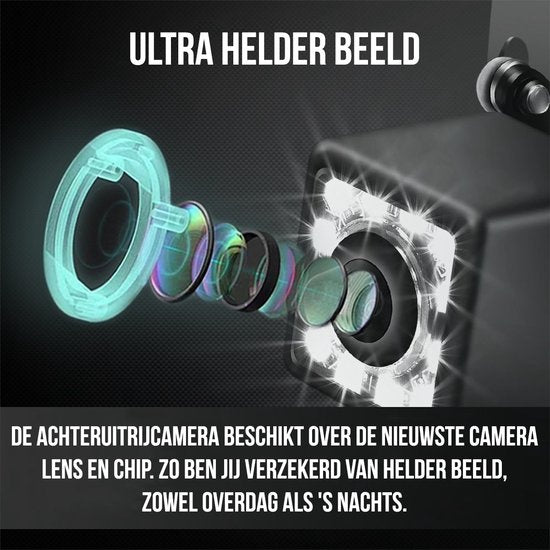 Strex Rückfahrkamera - Universal RCA - 12 LED Nachtsicht - IP68 Wasserdicht - Rückfahrkamera Auto