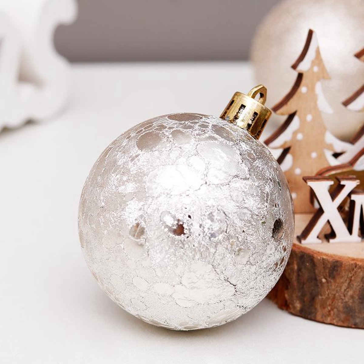 Luxus-Weihnachtskugel-Set - 60 Stück - Ø 6 cm - Gold und Silber - Luxuriöse Weihnachtsdekoration