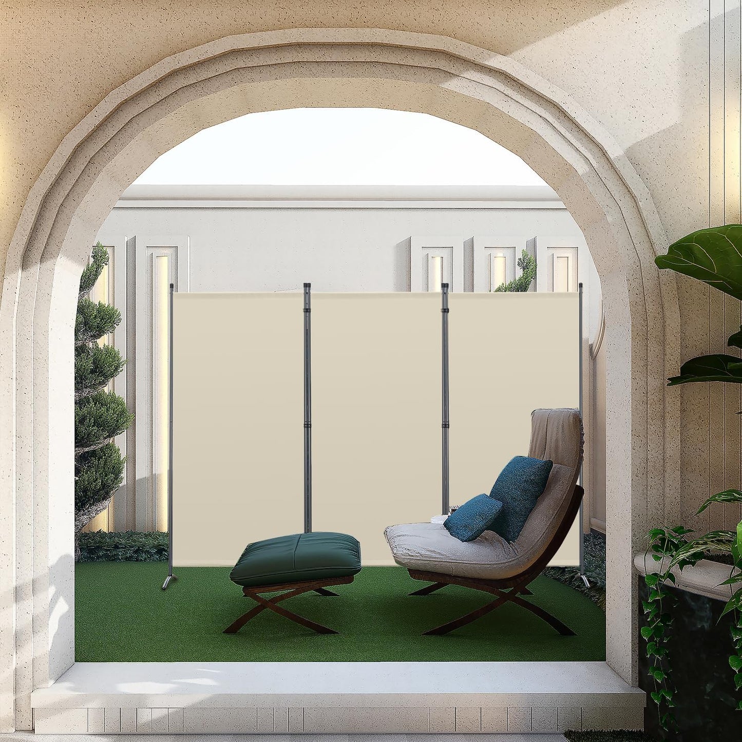 Angel Living Faltwand - 3 Elemente - 243 x 170 cm - Beige