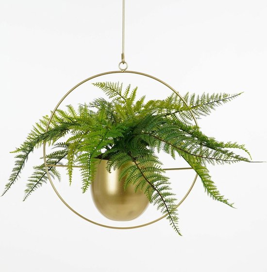 Mica Decorations Dexter Blumentopf hängend - L34 x B14 x H65 cm - Gold