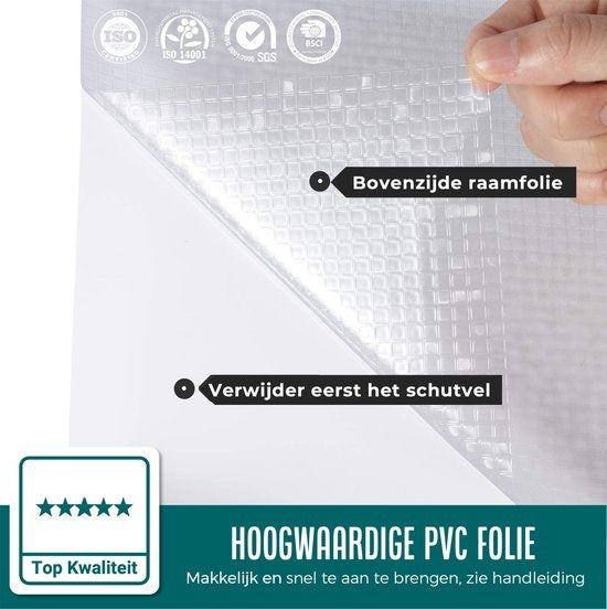 Homewell Fensterfolie HR++ 60x200cm - Solar & Isolierend - Statisch - Regenbogen Mosaik