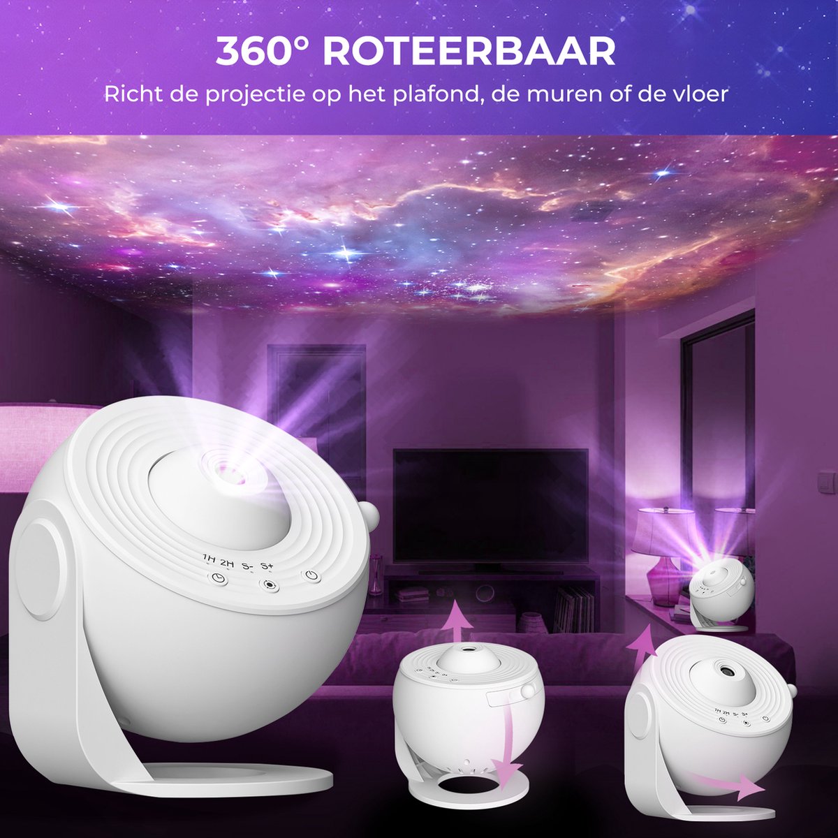 MostEssential Premium 12-in-1-Projektorlampe - 3000 lm - USB - Weiße Ausführung