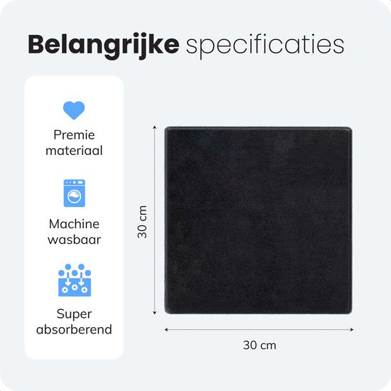 LUFT Mikrofasertücher - 14 Stück - 30x30cm - Geeignet für Fenster, Reinigung, Fenster, Auto - Wischer - Reiniger - Reinigungstücher - Poliertücher - Trockentücher - Spültücher - Schwarz