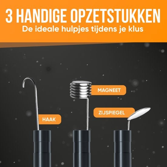 Strex Inspektionskamera mit Bildschirm 5M - 1080P HD - 4,3-Zoll-LCD-Bildschirm - IP67 Wasserdicht - LED-Beleuchtung - Endoskop - Inspektionskamera - Inkl. 32gb microSD