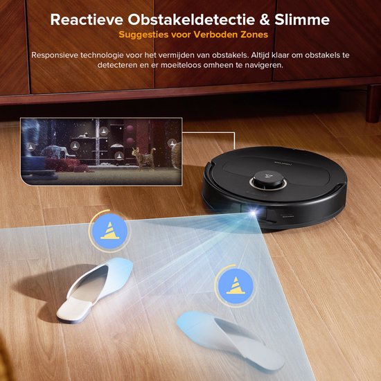 Roborock Qrevo S5V – Roboterstaubsauger mit Ladestation – 12.000 Pa Saugkraft – FlexiArm – Wischen – Reaktive Hindernisvermeidung – Doppelte Anti-Verfilzungsfunktion – Warmlufttrocknung – Hindernisvermeidung und intelligente Navigation – Schwarz