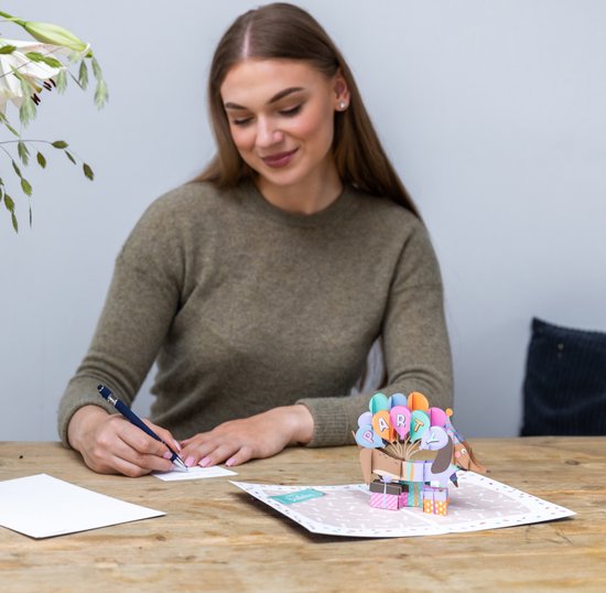 Partizzle 1 Stück Pop-up-3D-Dackel-Geburtstagskarte mit Umschlag – „Happy Birthday“-Karten – Pop-up-Karten – Erwachsene & Kinder – 15 x 21 cm