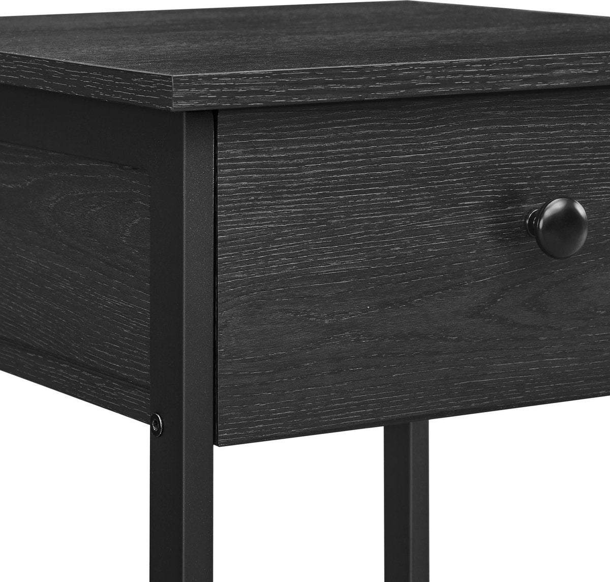 O'DADDYÂ® Nachttische industrial - Beistelltisch - Nachttisch mit Schublade - 40 x 40 x 55 cm - schwarz/dunkelgrau