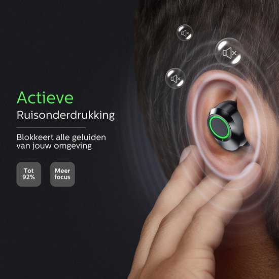 Otiume - Völlig drahtlose Ohrhörer - HiFi-Extra-Bass-Sound - Touch-Bedienung - Drahtlose Ohrhörer - Schweiß- und regenfest - Sport-Ohrhörer - Bluetooth