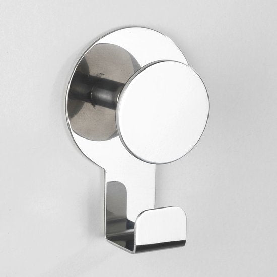 Wenko Selbstklebender Aufhängehaken, Chrom – 24444100 – Aufhängen ohne Bohren, selbstklebend