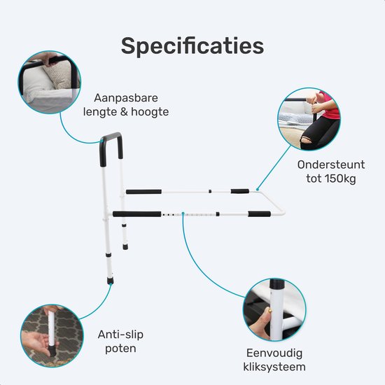 Betthalterung - Bis zu 150KG - Betthalterung - Papagei - Ältere Menschen - Ausstiegshilfe - Galgen - Hilfsmittel