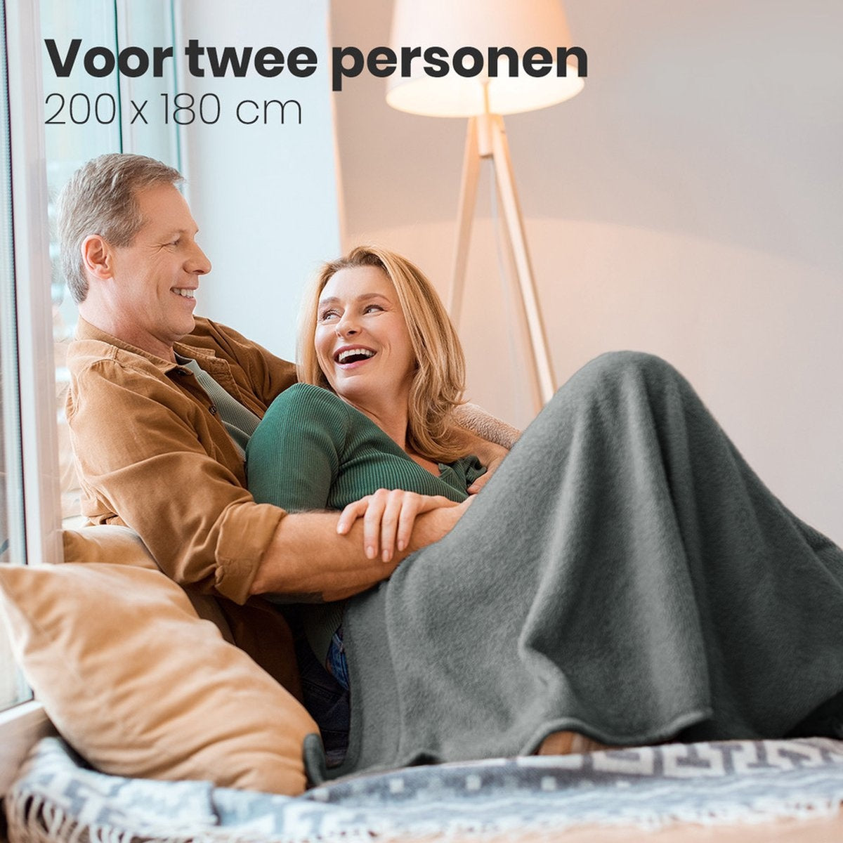 Auronic Electric Heat Blanket - Überdecke - 2 Personen - 3 Wärmestufen - Mit Timer - 200 x 180 cm - Grau