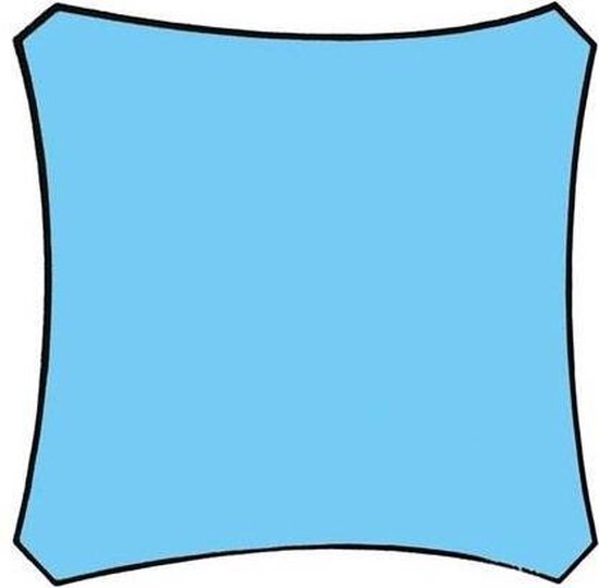 Perel Schattentuch, wasserabweisend, 5 x 5 m, 160 g/m², Polyester, quadratisch, himmelblau