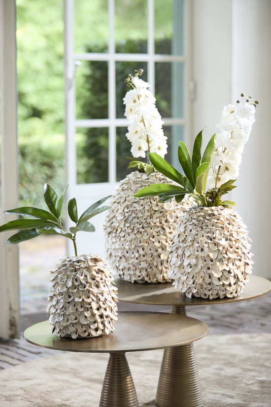 Light & Living Bambusschalenvase UBATE - Ø33x35 cm - Elegant - Cremebraun