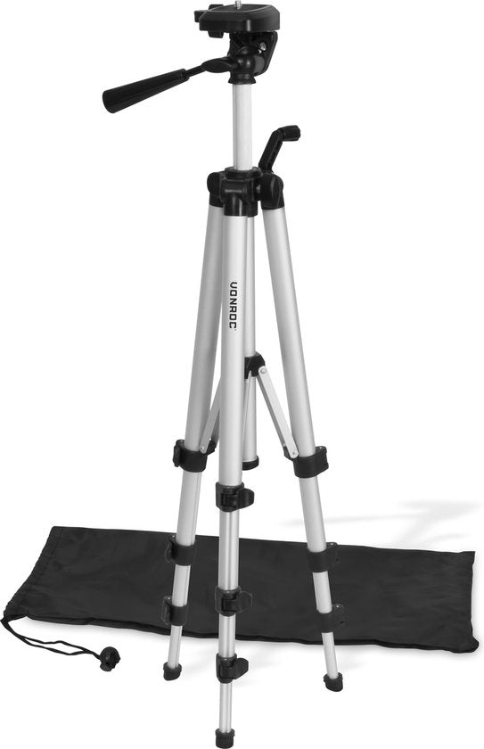 VONROC Messwerkzeug-Stativ 37-110cm - Stativ - Universal ¼" - Baustativ - Laser-Stativ - Inkl. Aufbewahrungstasche