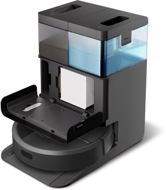 iRobot Roomba® Plus 405 Combo Roboter + Autowash™-Dockingstation – Roboterstaubsauger mit Wischfunktion – Schwarz – G1850