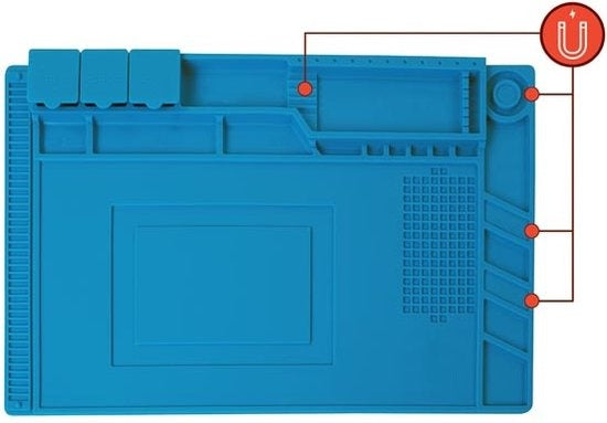Velleman Silikon-Lötmatte, 450 x 300 mm, blau
