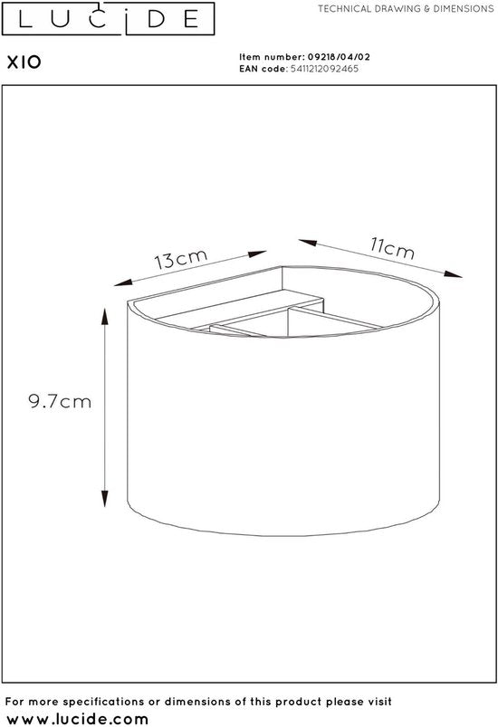 Lucide XIO – Wandleuchte – LED, dimmbar – G9 – 1 × 3,5 W, 2700 K – Einstellbarer Abstrahlwinkel – Mattgold / Messing
