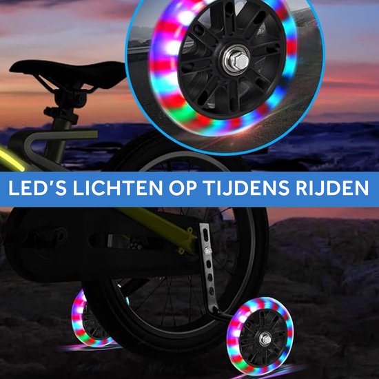 TIKKENS Stützräder Fahrrad – Für 12–20 Zoll – 110 mm – Mit LED